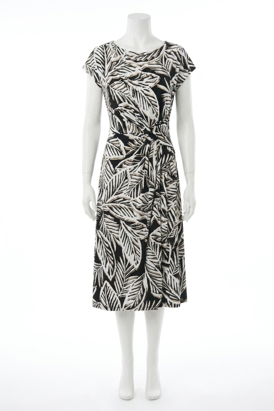 NEW JOSEPH RIBKOFF tropical print midi flare dress